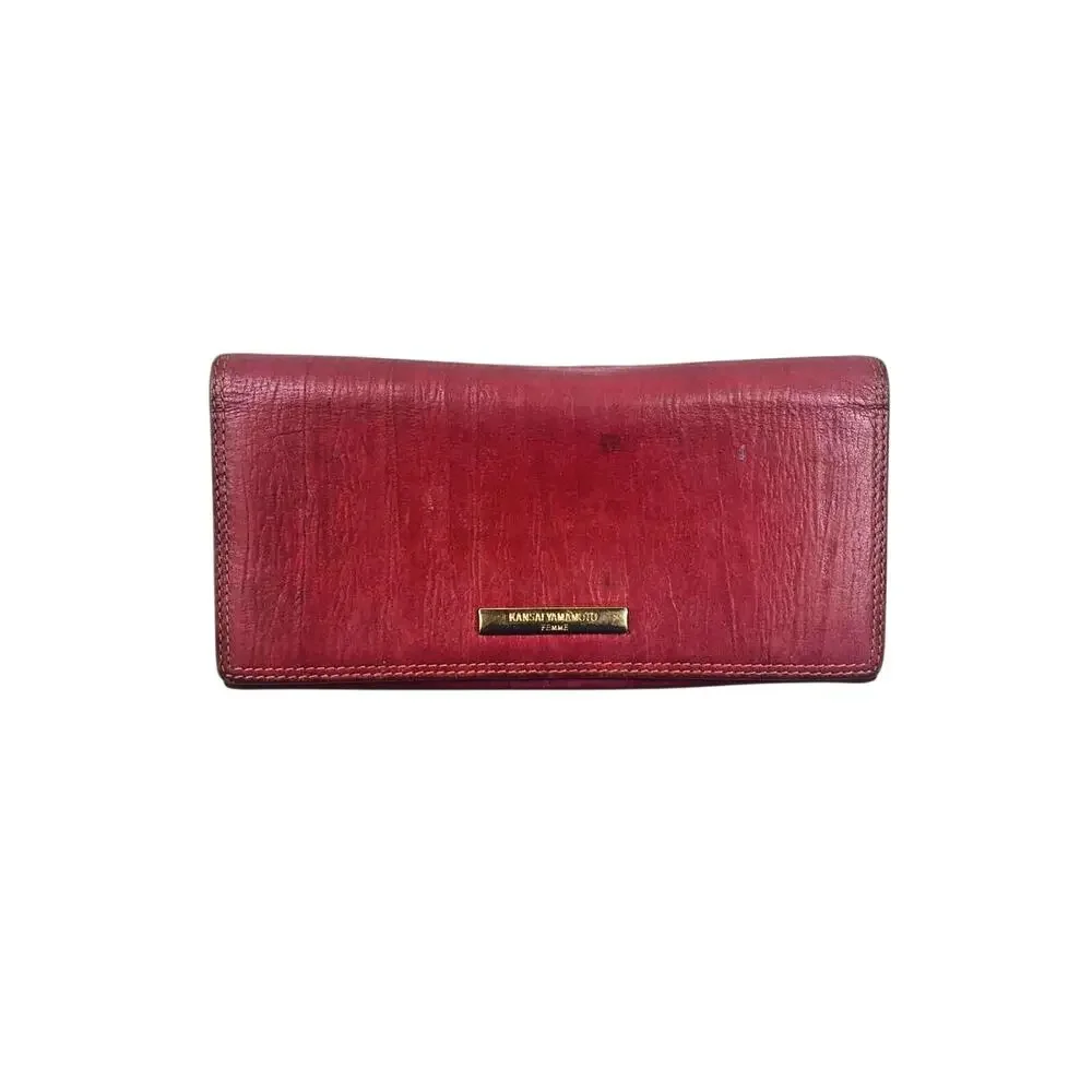 Kansai Yamamoto Femme Classic Vintage Leather Wallet Pink